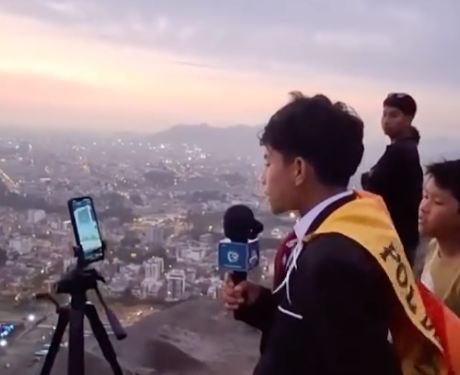 Joven narró la final de la Libertadores desde un cerro tras viajar 18 horas